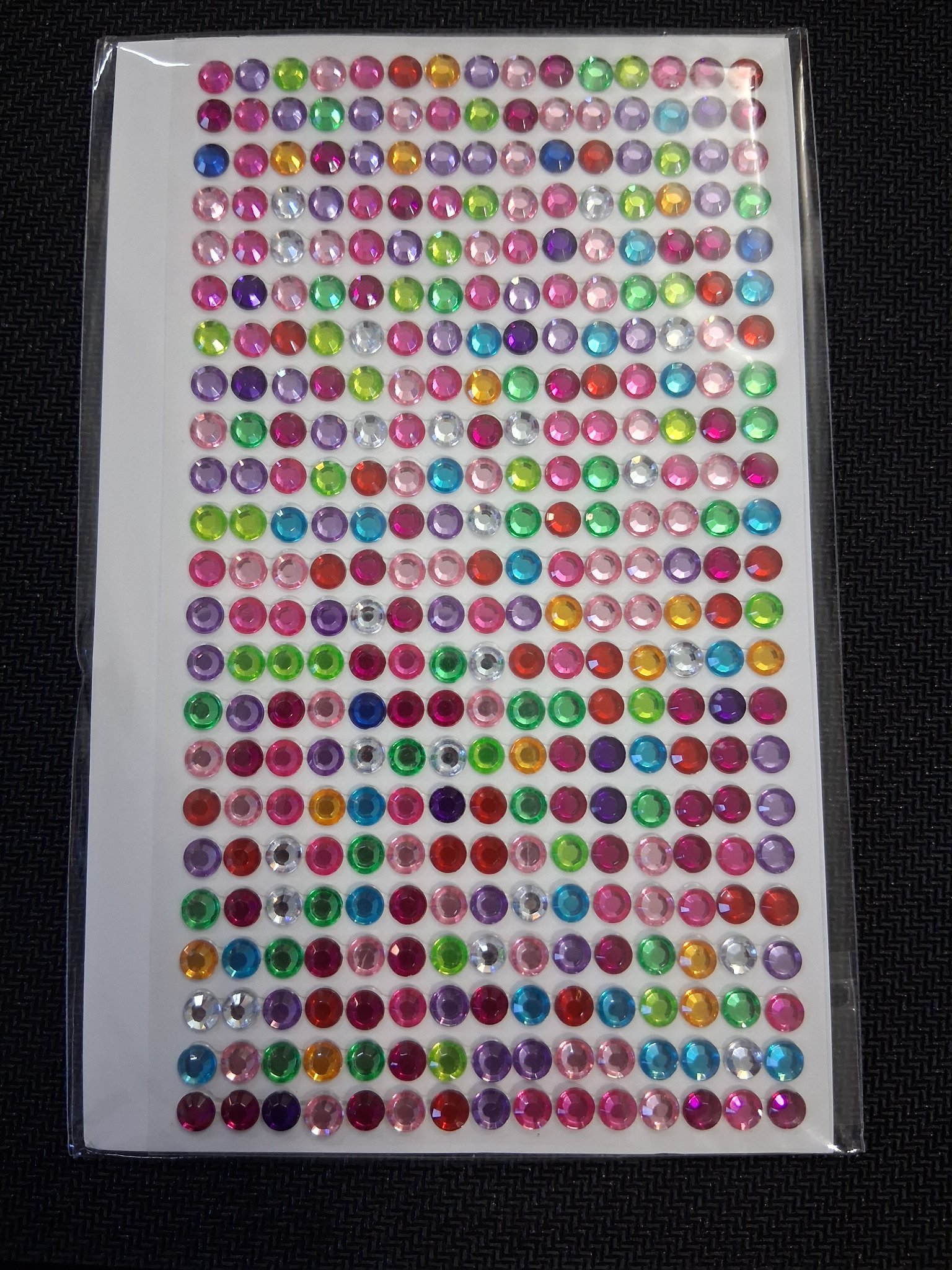Nail Art & Craft Stickers — 15R Rhinestone Round Dots Small (1 sheet)